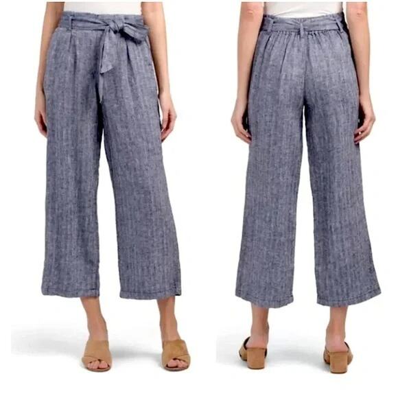 Rachel Zoe Women's Chambray Wide Leg Summer Pants Size Medium BEACH - Picture 1 of 7